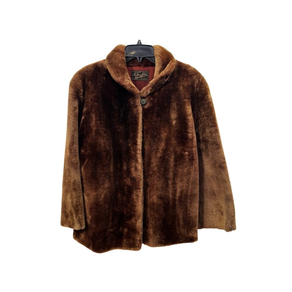 Mouton Brown Fur Coat The Fur Shop Harry Dragoo Vintage Size Medium